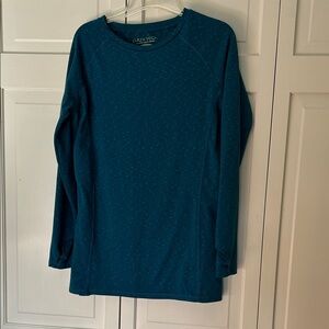 Earth Yoga Large Teal Long Sleeve Shirt